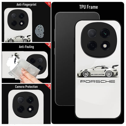 OPPO F29 Pro 5G Premium Acrylic Shockproof Glass Back Case (White Porsche)