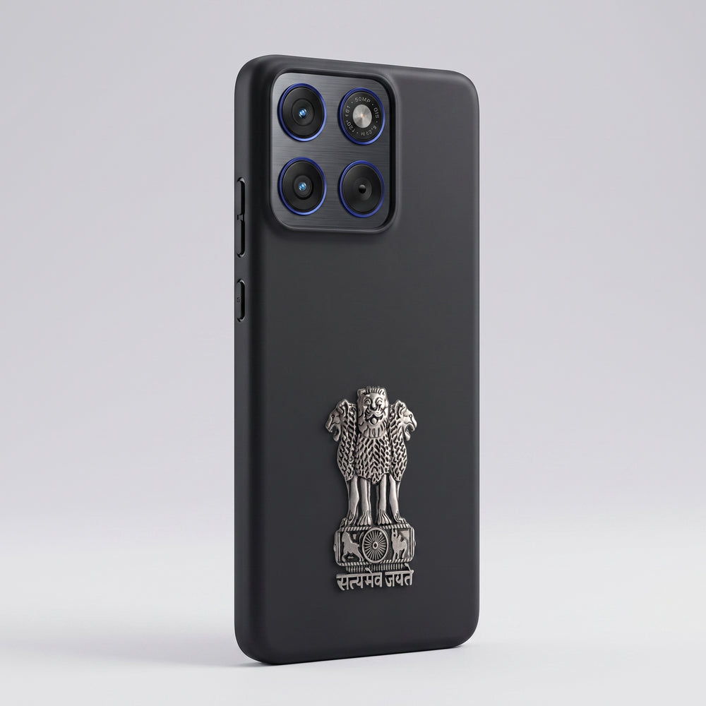 Motorola Edge 60 Pro 5G Compatible Satyamev Jayate 3D Metal Emblem Sticker