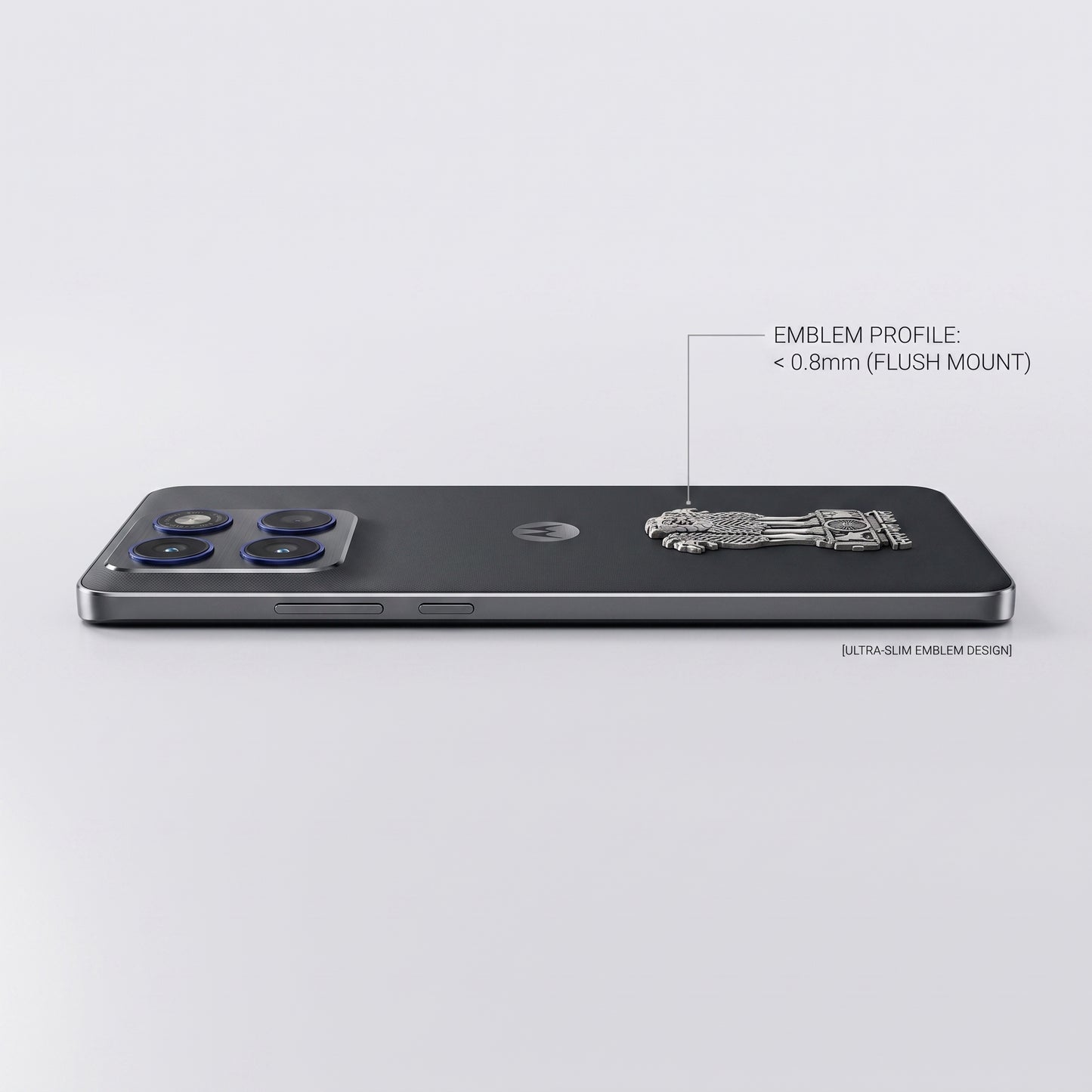 Motorola Edge 60 Pro 5G Compatible Satyamev Jayate 3D Metal Emblem Sticker