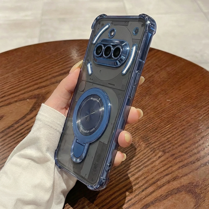 Nothing Phone 3a 5G Luxury Four Corner Invincible Bracket Ring Stand Case