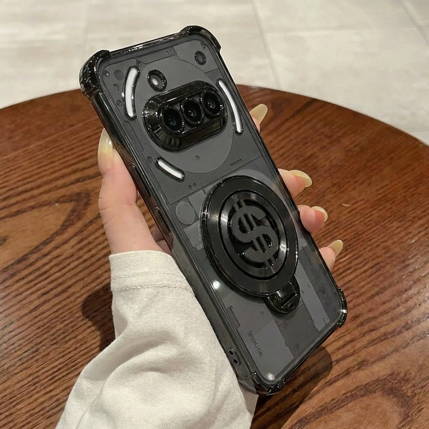 Nothing Phone 3a 5G Four Corner Airbags 100% Original Astro Money Magnet Rotating Dollar Case