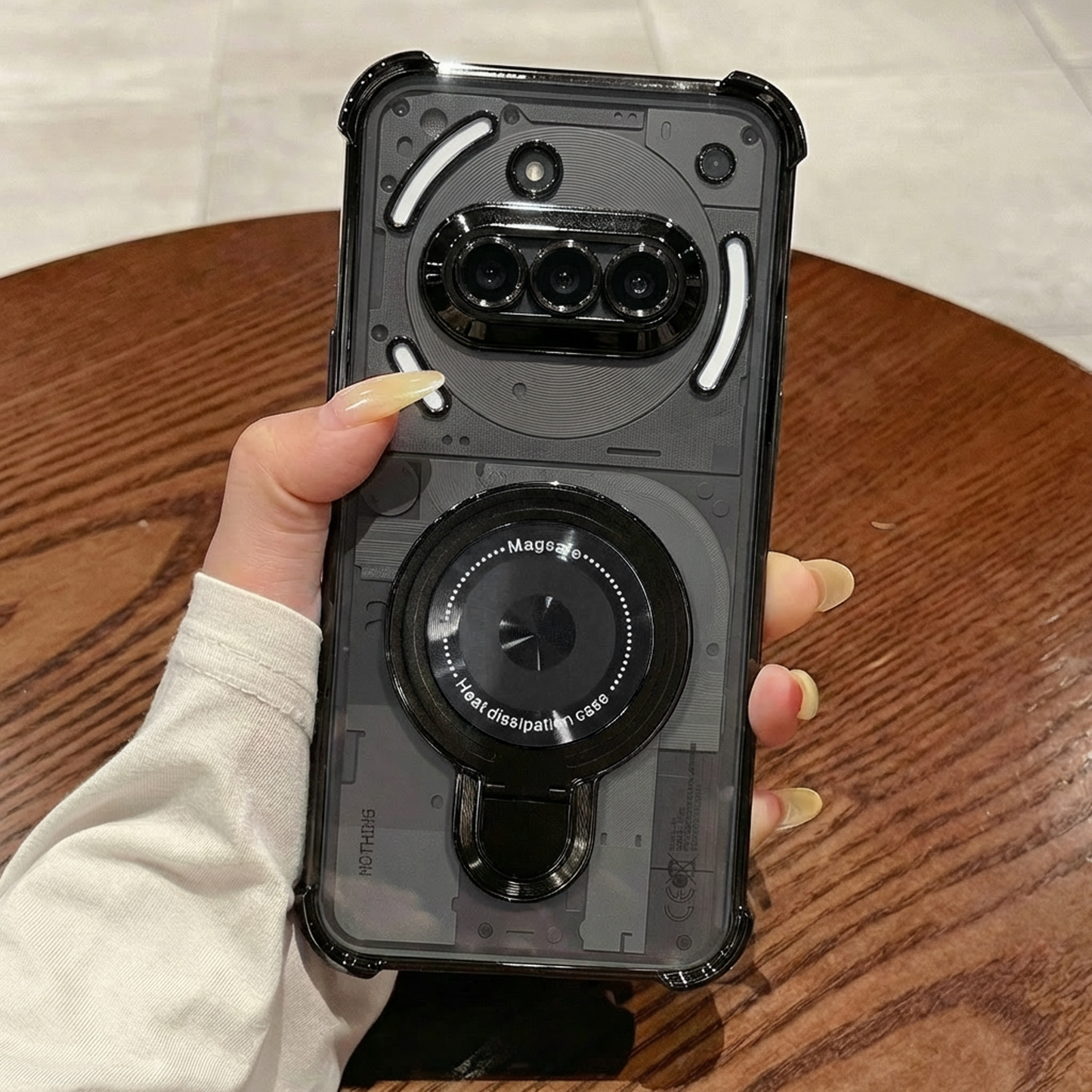 Nothing Phone 3a 5G Luxury Four Corner Invincible Bracket Ring Stand Case