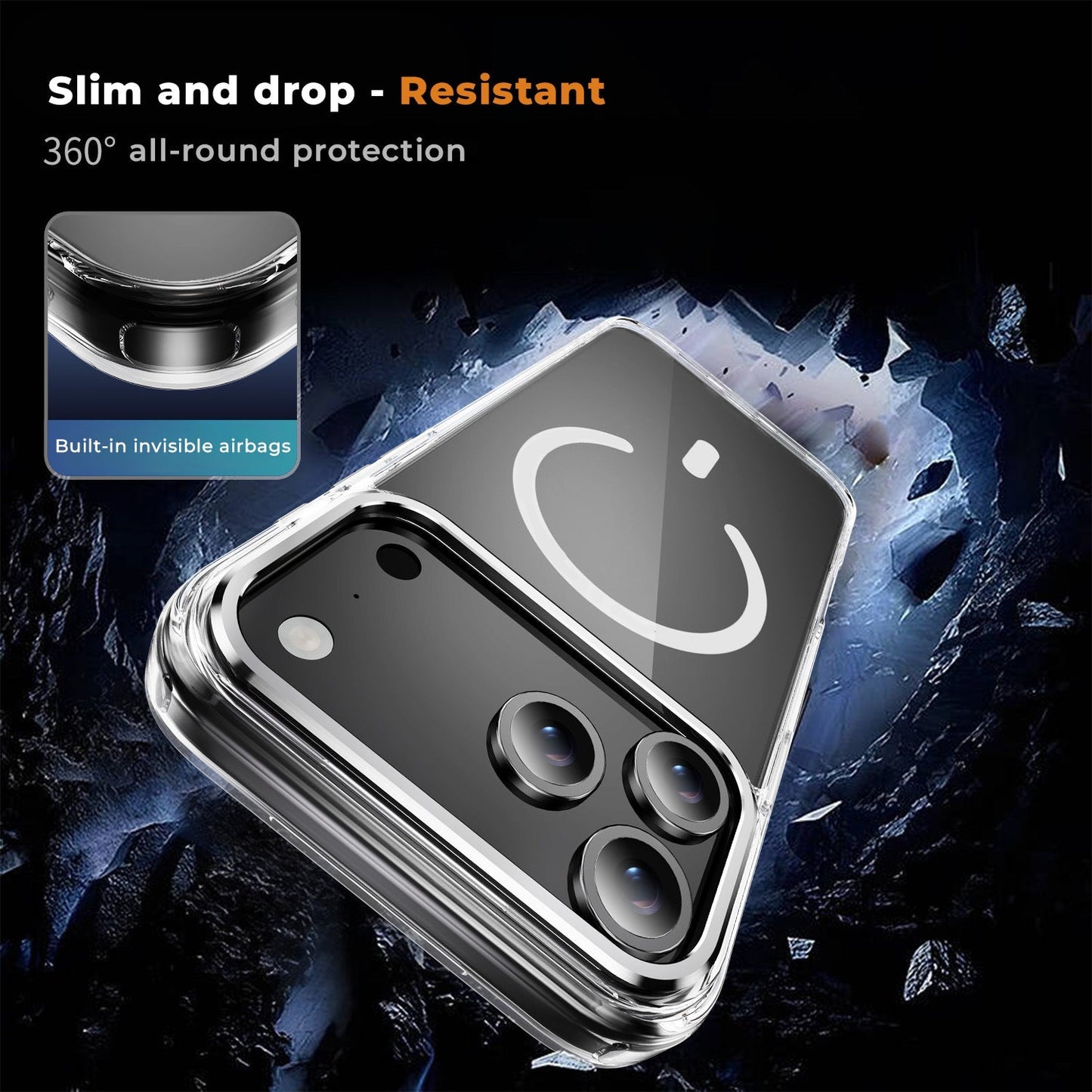 iPhone 17 Pro & 17 Pro Max Electroplating Hybrid Shockproof Bumper Magsafe Case