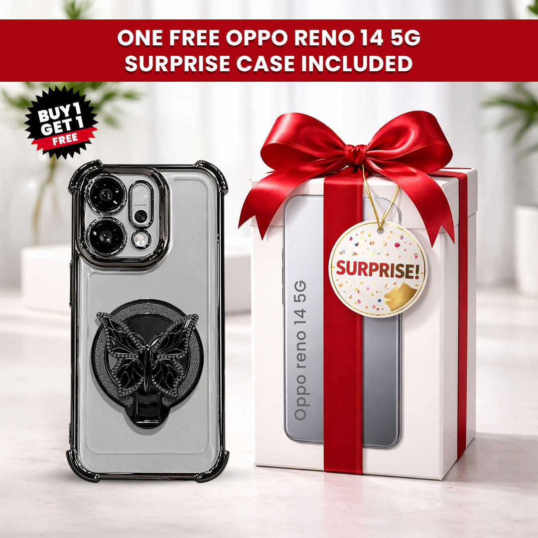Oppo Reno 14 5G Premium Butterfly Stand Airbags Case (Buy 1 Get 1 Surprise Cover)