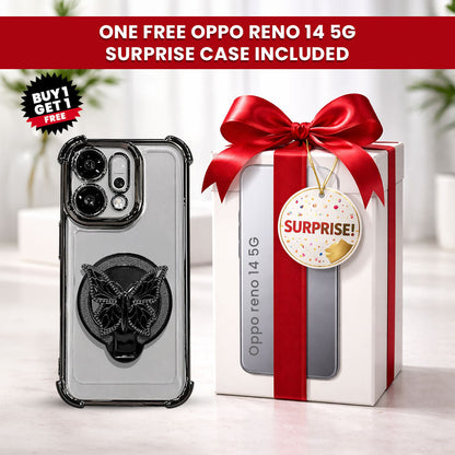 Oppo Reno 14 5G Premium Butterfly Stand Airbags Case (Buy 1 Get 1 Surprise Cover)