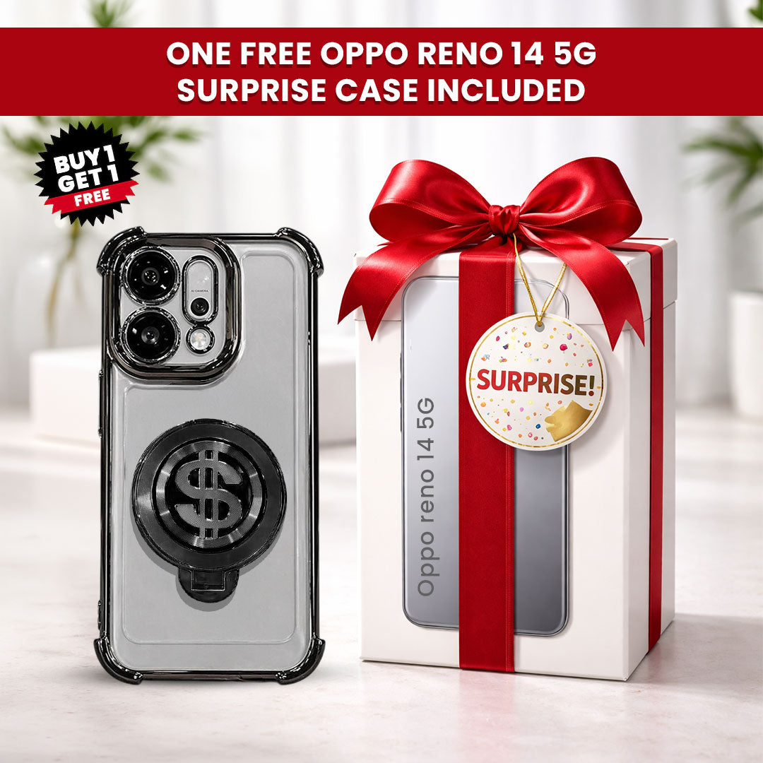 Oppo Reno14 5G Four Corner Airbags 100% Original Astro Money Magnet Rotating Dollar Case (Buy 1 Get 1 Surprise Cover)
