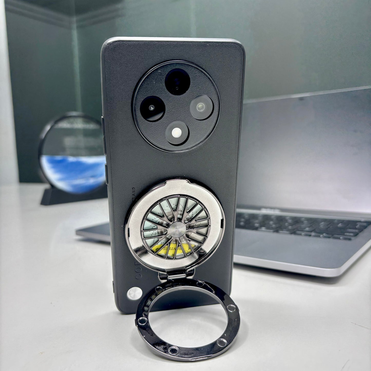 Oppo F27 Pro 5G case with silver color stand