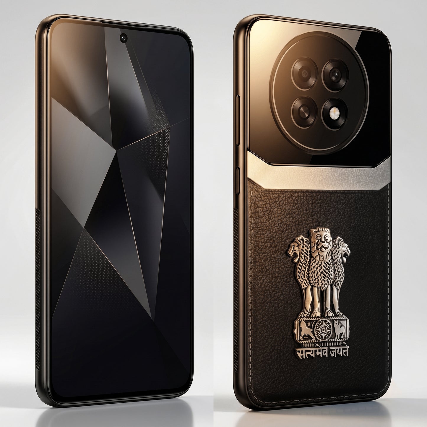 Oppo F31 Pro+ 5G Satyamev Jayate 3D Metal Leather Back Case
