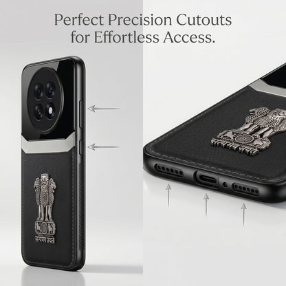 Oppo F31 Pro+ 5G Satyamev Jayate 3D Metal Leather Back Case