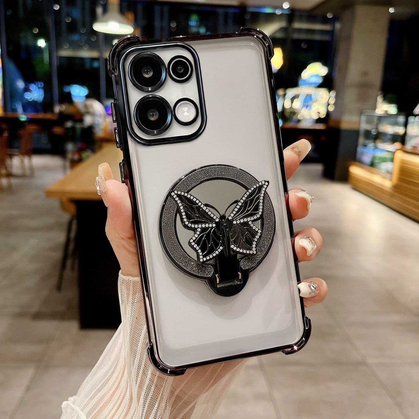Oppo Reno 13 5G Premium Butterfly Stand Airbags Case