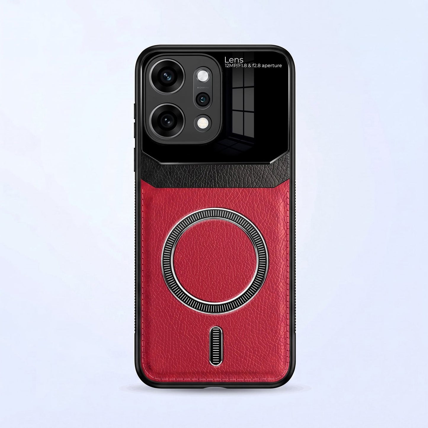 Oppo Reno 14 Pro 5G Premium Magsafe Magnetic Leather Lens Protective Case