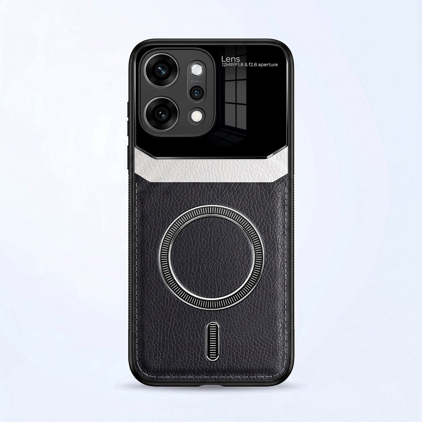 Oppo Reno 14 Pro 5G Premium Magsafe Magnetic Leather Lens Protective Case