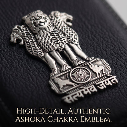 Oppo Reno 14 5G Satyamev Jayate 3D Metal Leather Back Case