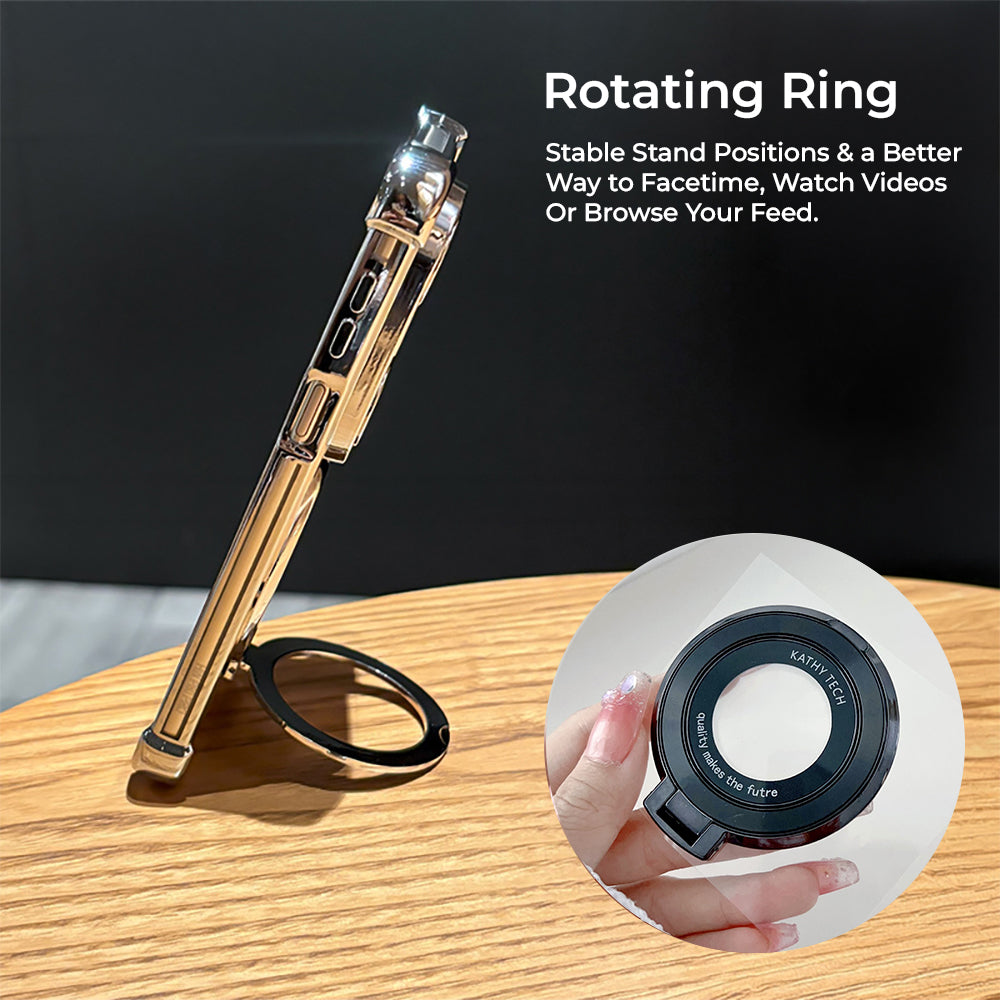 Oppo Reno 15 Pro Mini 5G Original Luxury Magnifier Ring Stand Shockproof Airbags Corner Case