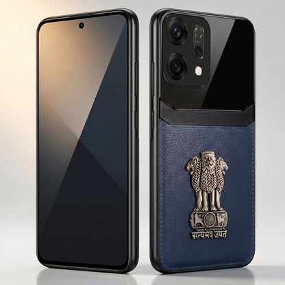 Oppo Reno 14 5G Satyamev Jayate 3D Metal Leather Back Case