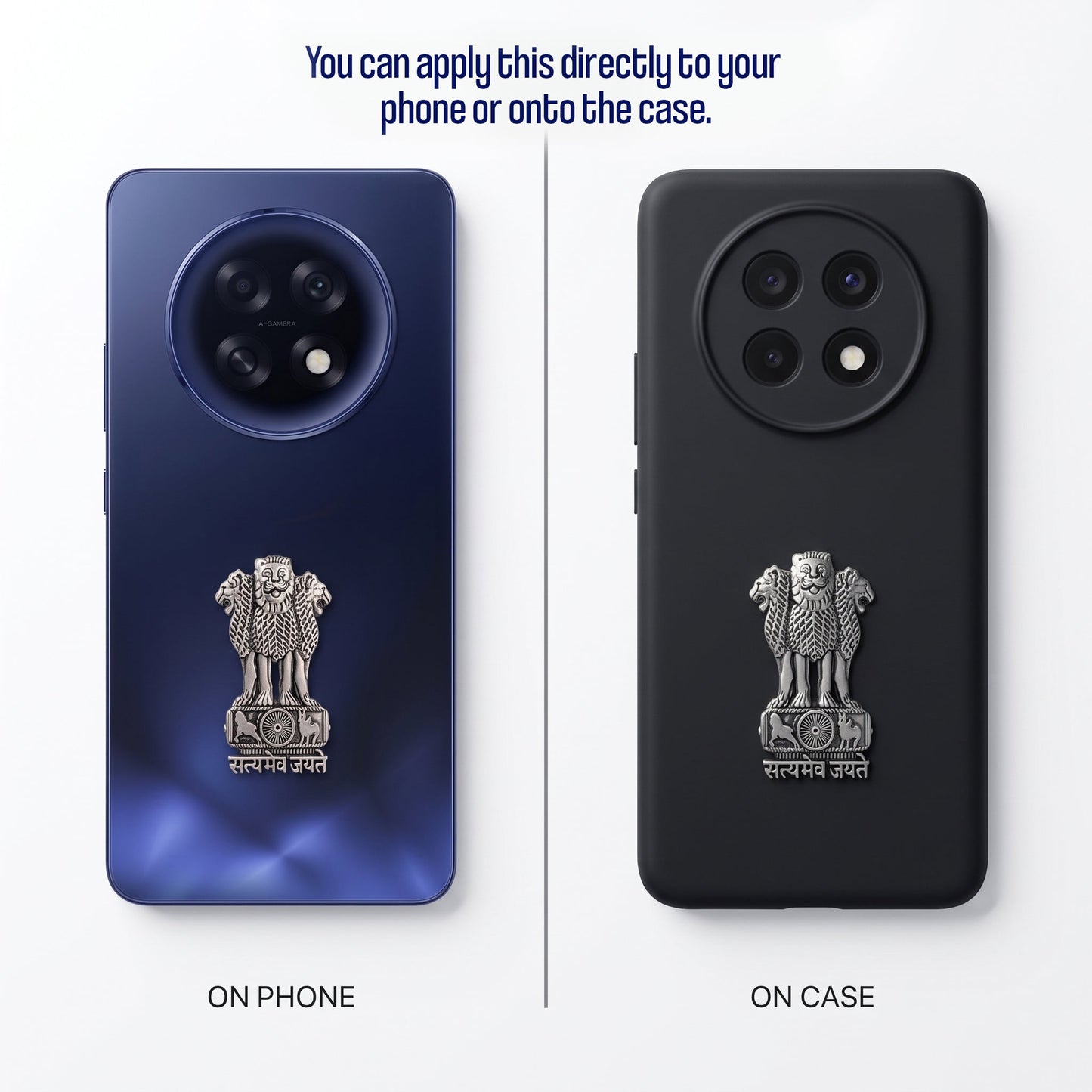 Oppo F31 Pro+ 5G Compatible Satyamev Jayate 3D Metal Emblem Sticker
