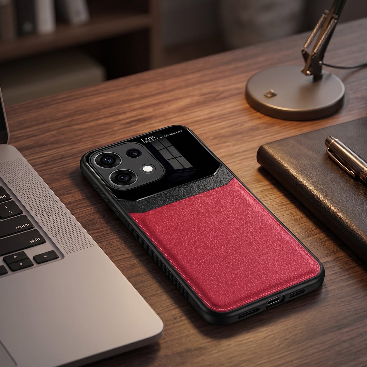 Oppo Reno16c 5G Premium Leather Lens Protective Case