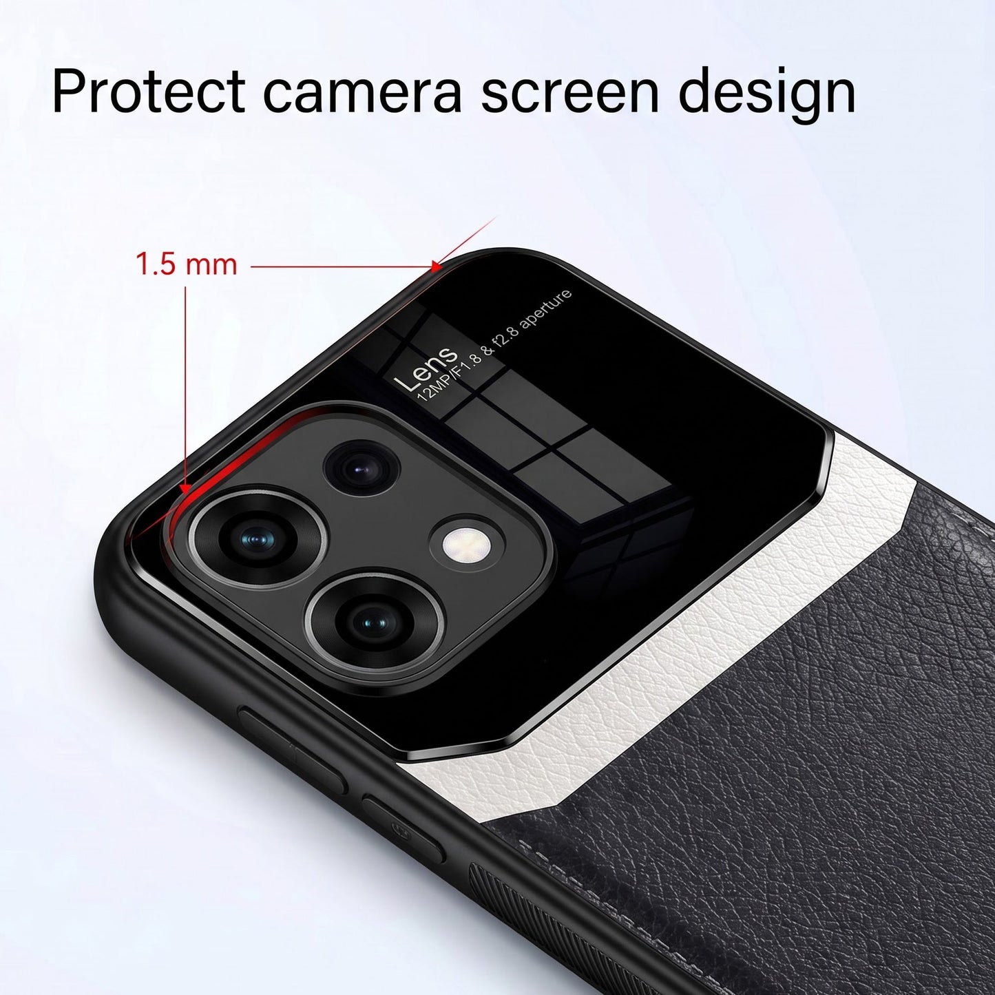 Oppo Reno16c 5G Premium Leather Lens Protective Case