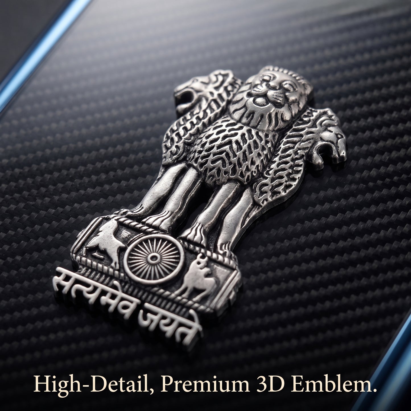 Samsung Galaxy A16 5G Satyamev Jayate 3D Metal Emblem Back Case