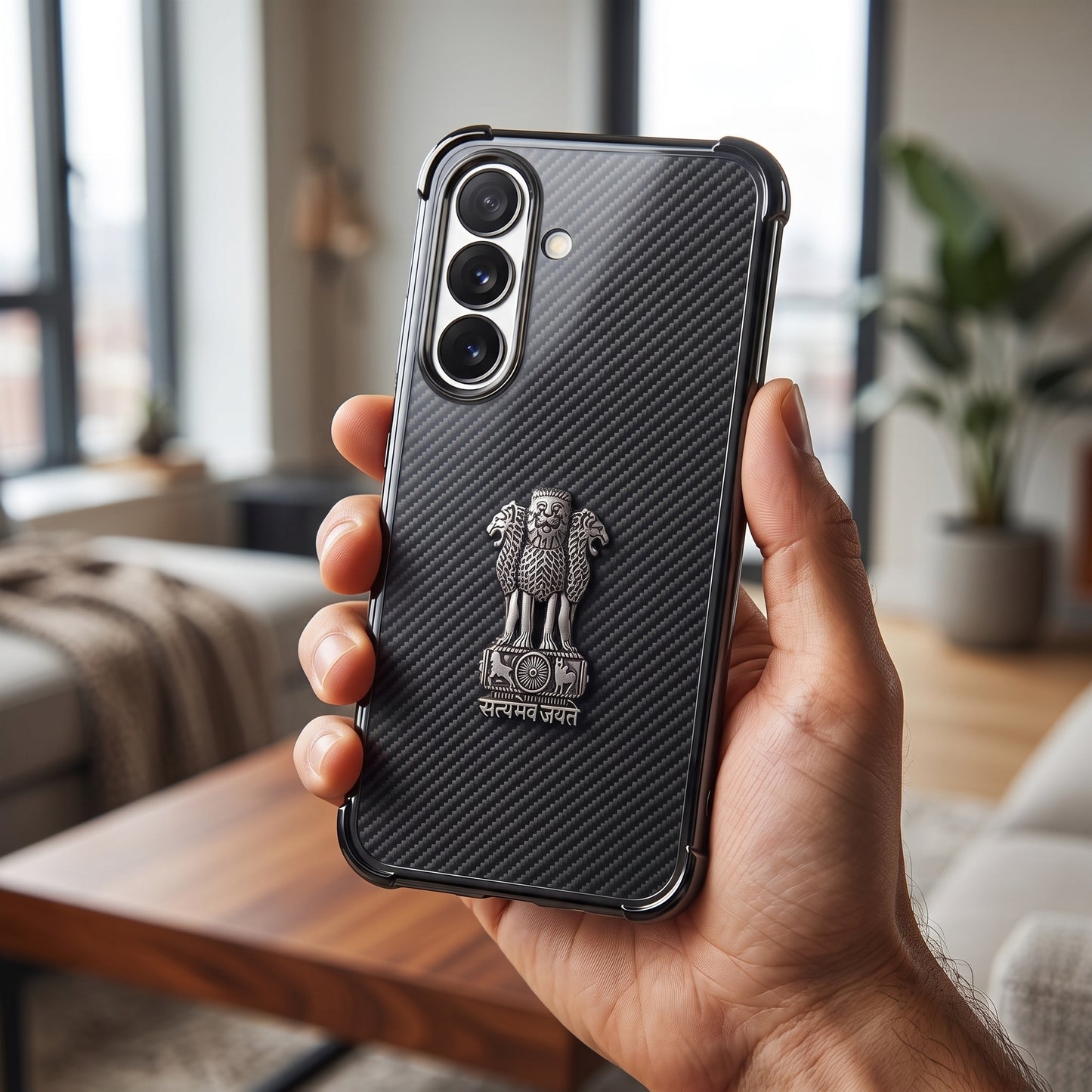 Samsung Galaxy A16 5G Satyamev Jayate 3D Metal Emblem Back Case