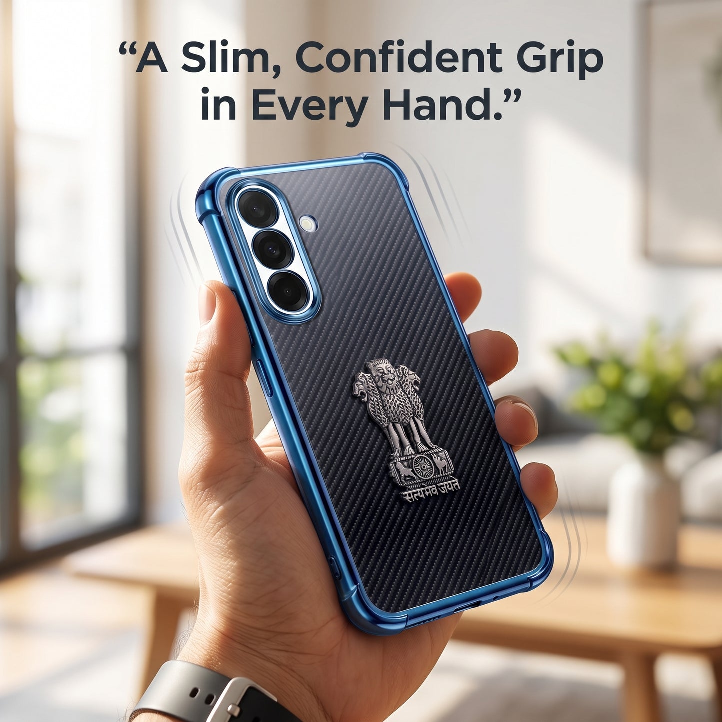 Samsung Galaxy A16 5G Satyamev Jayate 3D Metal Emblem Back Case