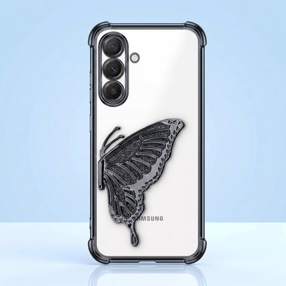 Samsung Galaxy A16 5G Premium Butterfly Glitter Transparent Shockproof Airbag Phone Case