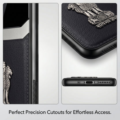 Galaxy A56 Satyamev Jayate 3D Metal Leather Back Case