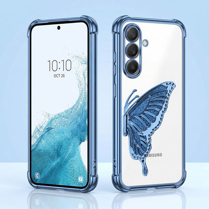 Samsung Galaxy A16 5G Premium Butterfly Glitter Transparent Shockproof Airbag Phone Case