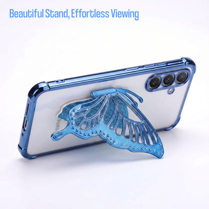 Samsung Galaxy A16 5G Premium Butterfly Glitter Transparent Shockproof Airbag Phone Case