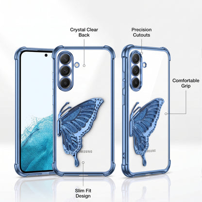 Samsung Galaxy A16 5G Premium Butterfly Glitter Transparent Shockproof Airbag Phone Case