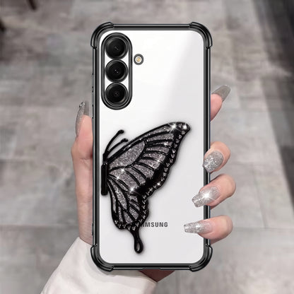 Samsung Galaxy A16 5G Premium Butterfly Glitter Transparent Shockproof Airbag Phone Case