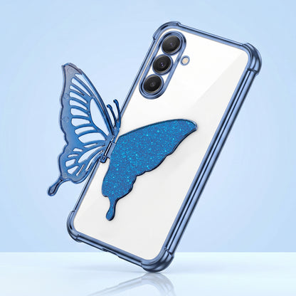 Samsung Galaxy A16 5G Premium Butterfly Glitter Transparent Shockproof Airbag Phone Case