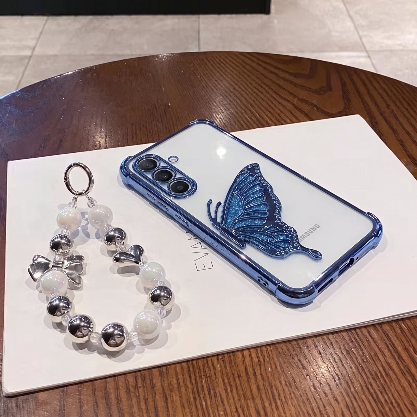Samsung Galaxy A16 5G Premium Butterfly Glitter Transparent Shockproof Airbag Phone Case
