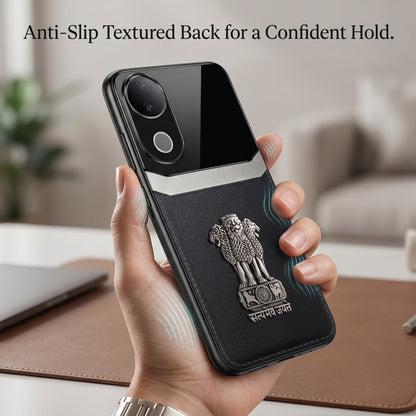 Vivo V50 5G Satyamev Jayate 3D Metal Leather Back Case
