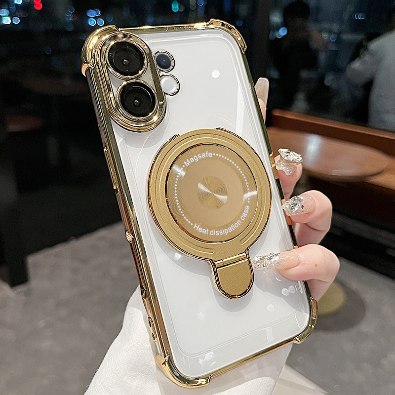 Vivo V60 5G Luxury Four Corner Invincible Bracket Ring Stand Case