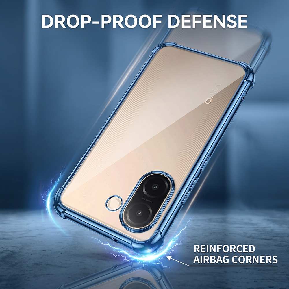 Vivo V60E 5G Anti-Yellow Electroplating Transparent Airbags Case