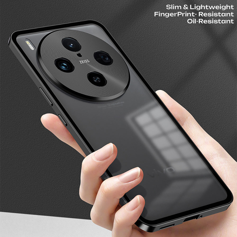 Vivo X300 5G Aluminium Metal Bumper Shield Transparent Back Case