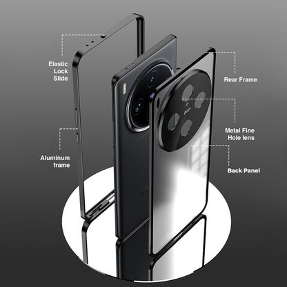 Vivo X300 5G Aluminium Metal Bumper Shield Transparent Back Case