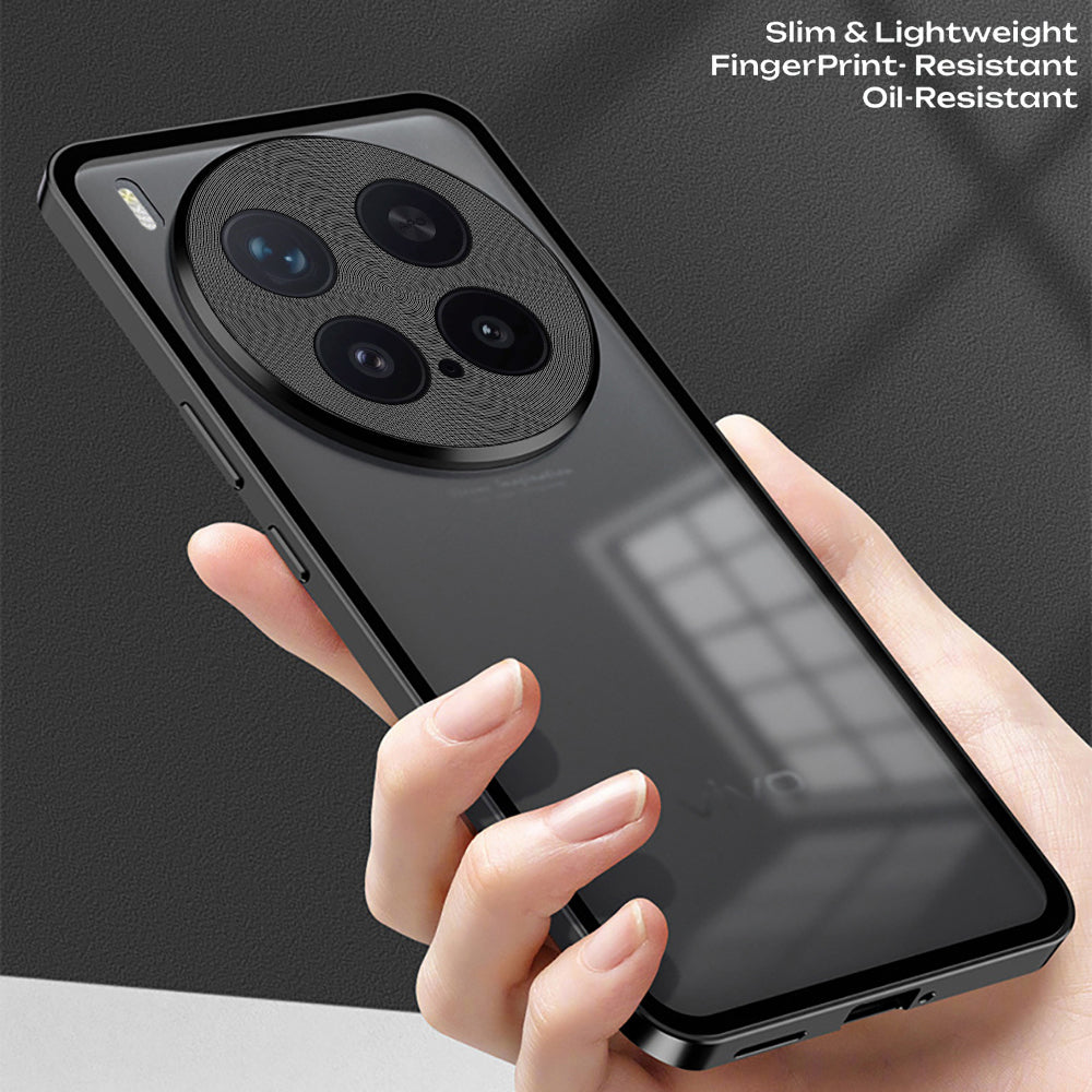 Vivo X300 Pro 5G Aluminium Metal Bumper Shield Transparent Back Case