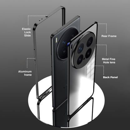 Vivo X300 Pro 5G Aluminium Metal Bumper Shield Transparent Back Case