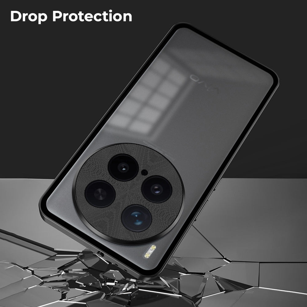 Vivo X300 Pro 5G Aluminium Metal Bumper Shield Transparent Back Case