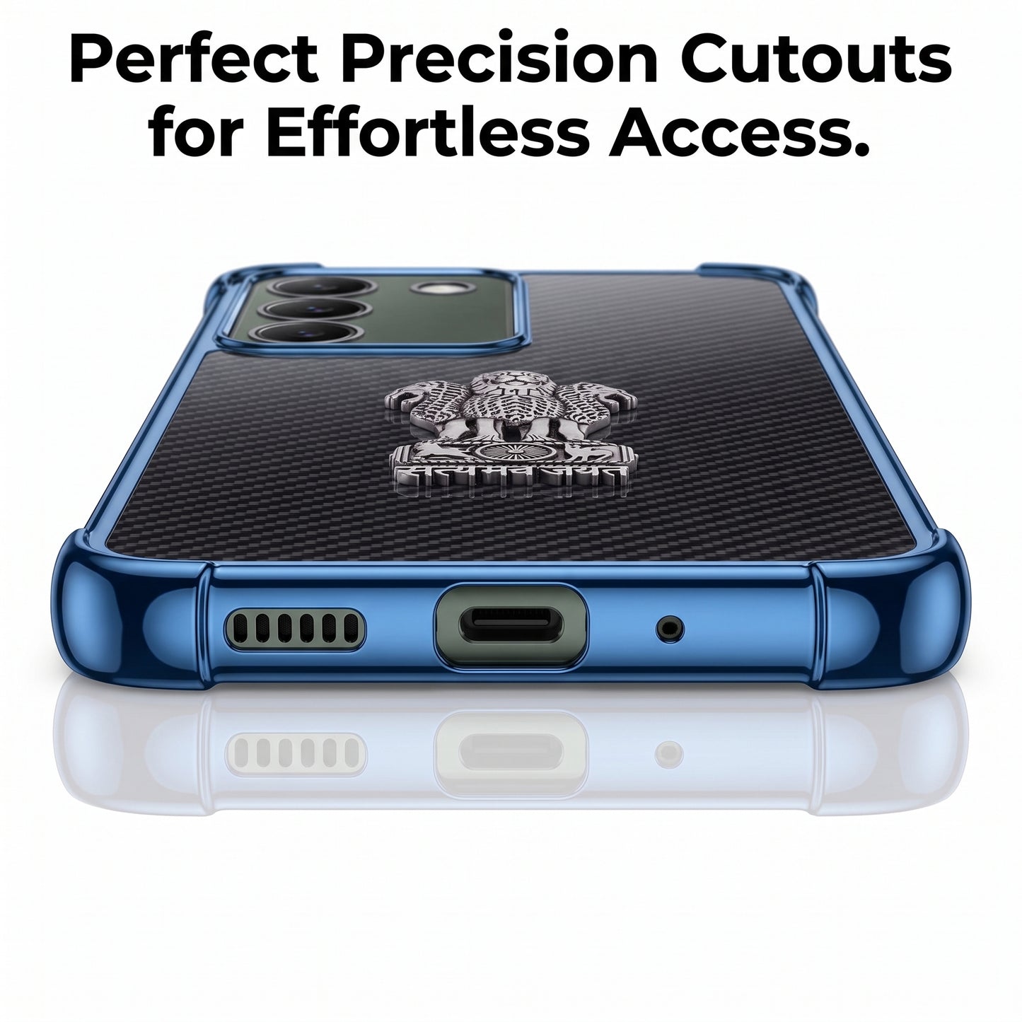 Vivo Y200 5G Satyamev Jayate 3D Metal Emblem Back Case