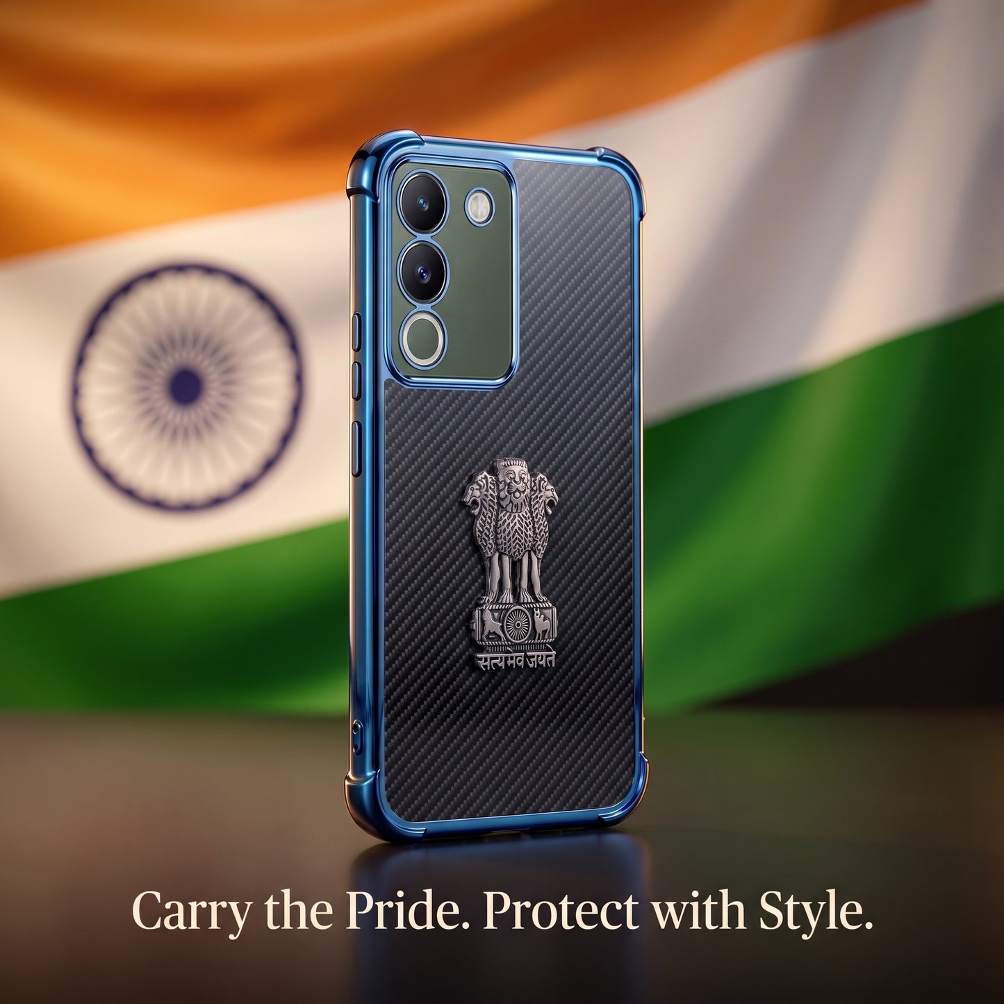 Vivo Y200 5G Satyamev Jayate 3D Metal Emblem Back Case