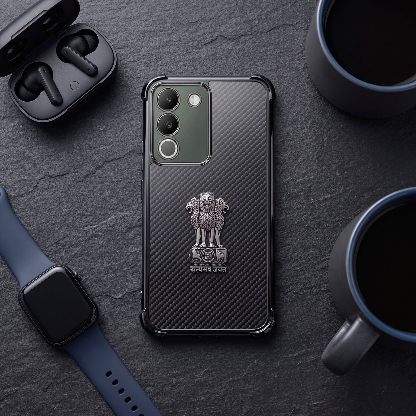 Vivo Y200 5G Satyamev Jayate 3D Metal Emblem Back Case