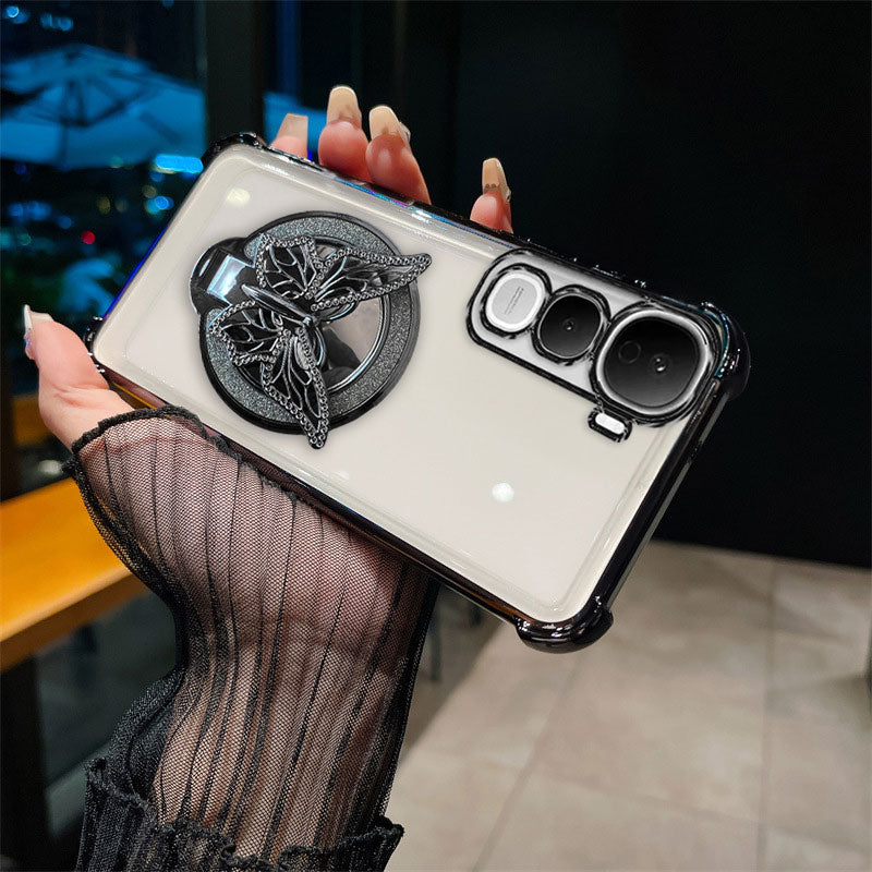 Vivo Y400 Pro 5G Premium Butterfly Stand Airbags Case (Buy 1 Get 1 Free Surprise Cover)