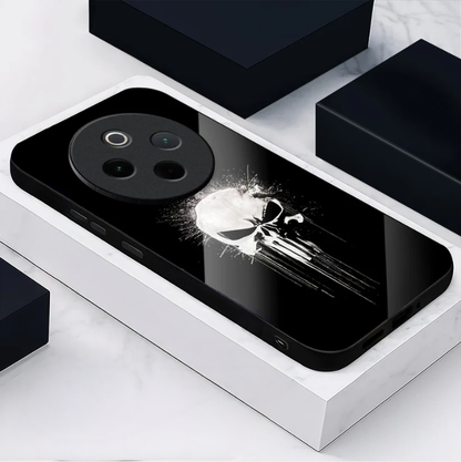 Vivo T4 5G Premium Acrylic Shockproof Glass Back Case (Punisher Skull)