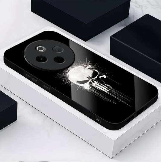 Vivo T4 5G Premium Acrylic Shockproof Glass Back Case (Punisher Skull)