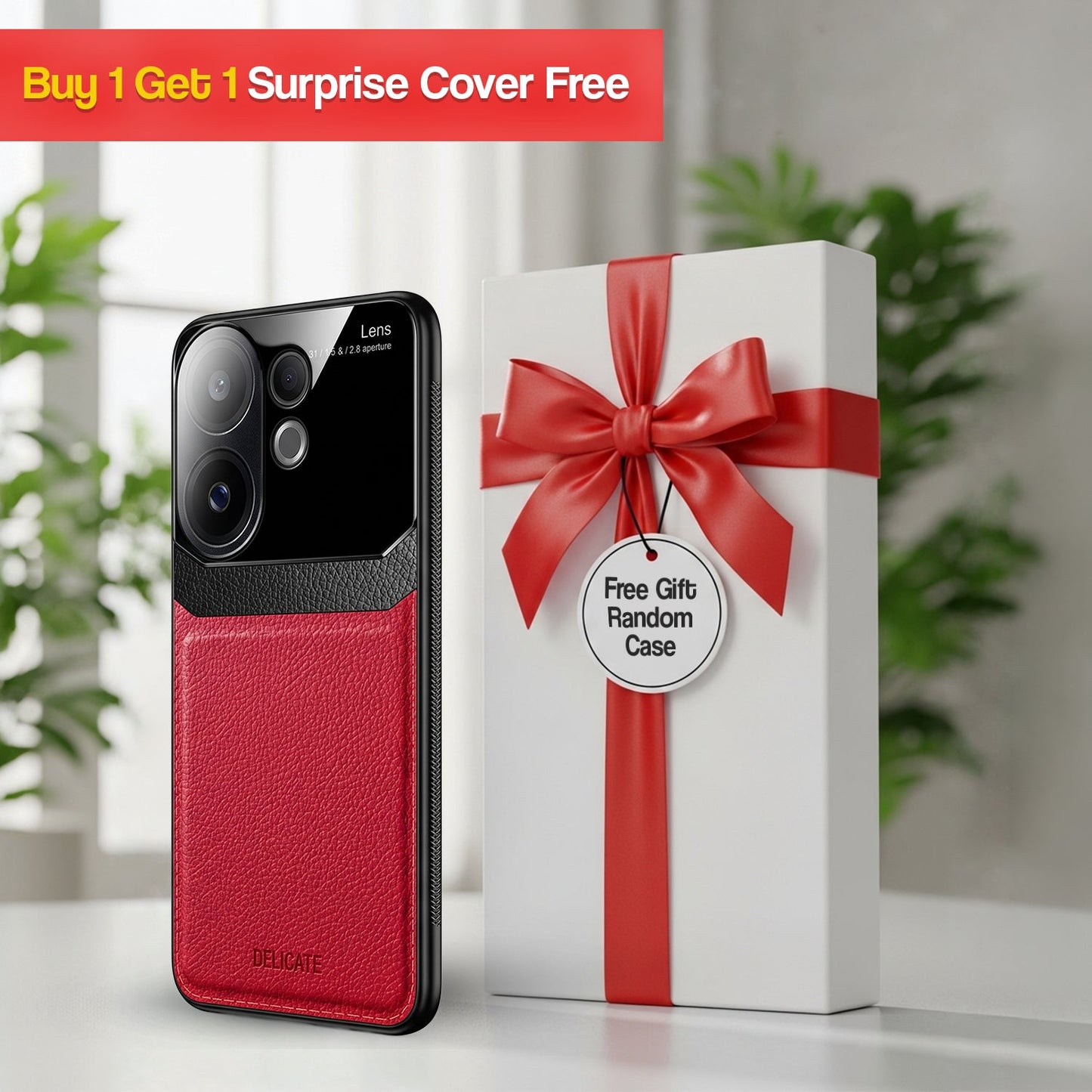 Vivo V60 5G Premium Leather Lens Protective Case (Buy 1 Get 1 Surprise Cover)