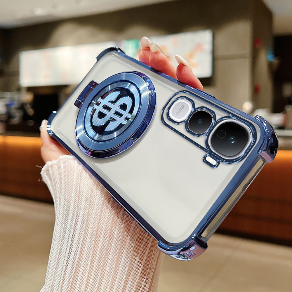 Vivo Y400 Pro 5G Four Corner Airbags 100% Original Astro Money Magnet Rotating Dollar Case (Buy 1 Get 1 Free Surprise Cover)