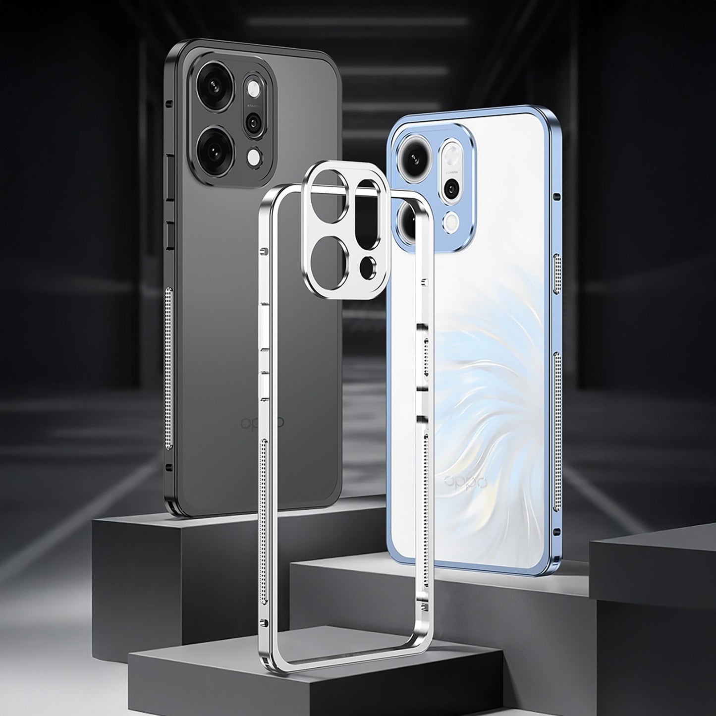 Oppo Reno 14 5G Phone cases displayed on a dark background